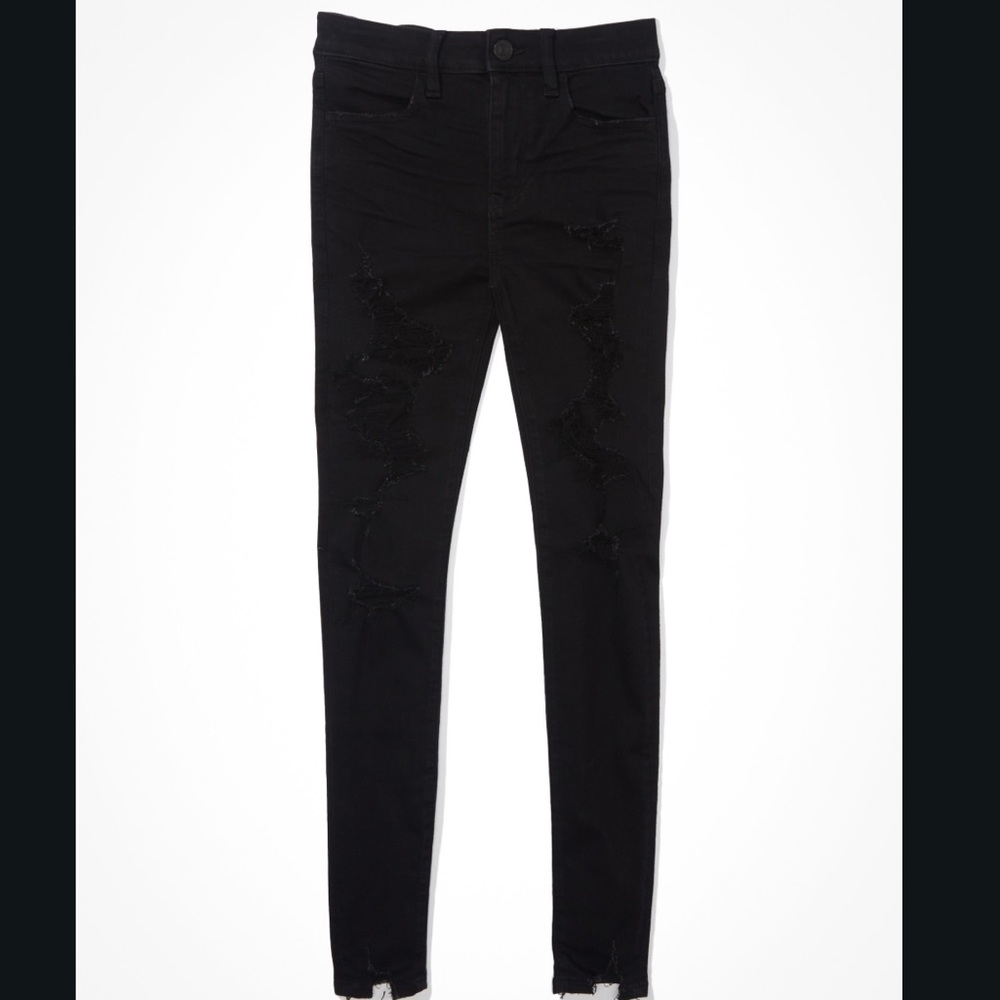 AE Ne(x)t Level Ripped High-Waisted Jegging // WORN/ WASHED ONCE